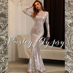 Long Sleeve Embroidered Mandarin Collar Premium Brand And Quality Maxi D…